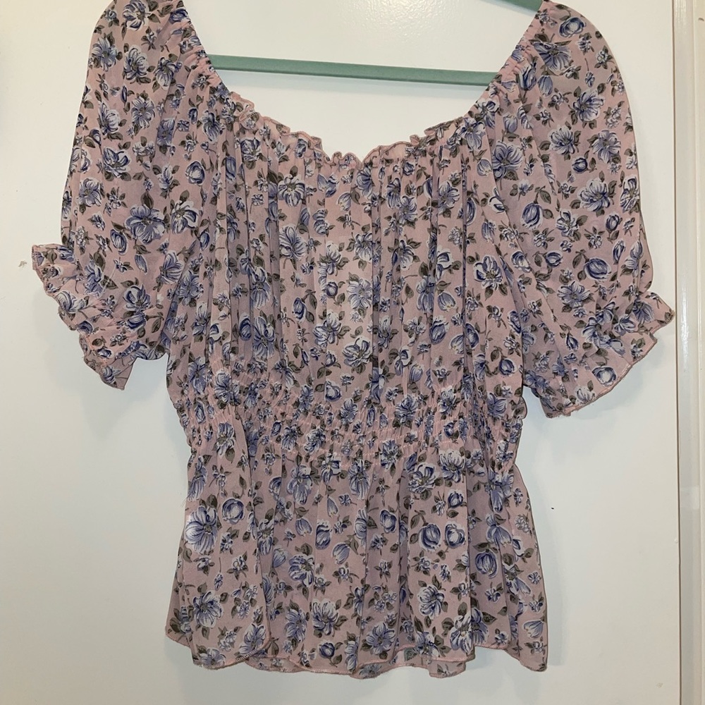 Light Pink/blue smocked top Jebdoba-NWT - Picture 5 of 5